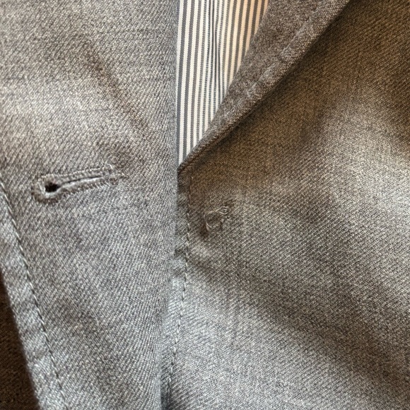 J. Crew Womens Wool Schoolboy Blazer Gold Button Gray Sz 4 - Picture 8 of 9